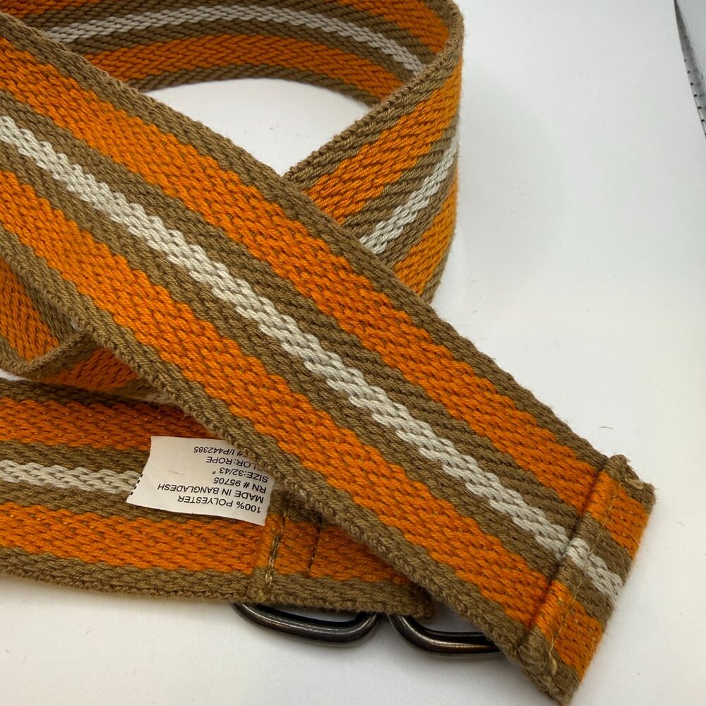 Vintage Rope Style Orange, White & Tan Belt