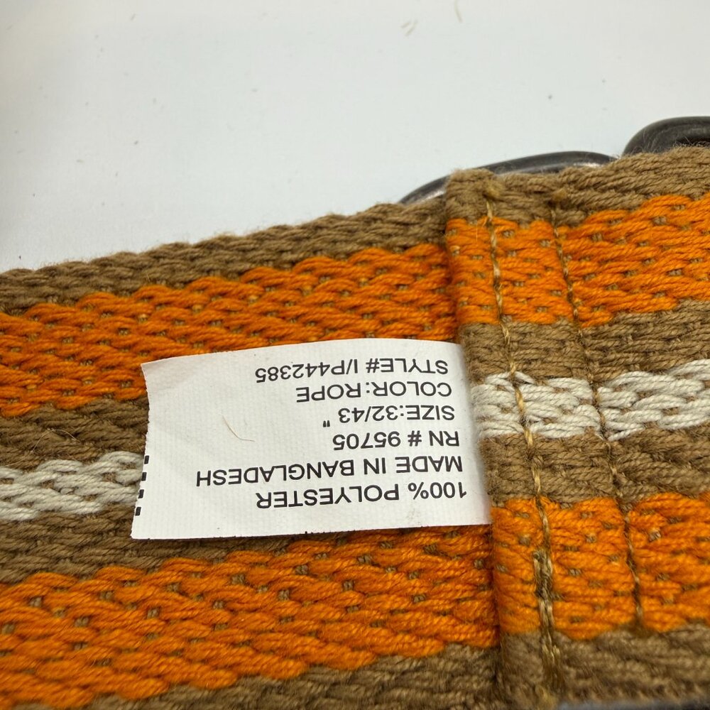 Vintage Rope Style Orange, White & Tan Belt