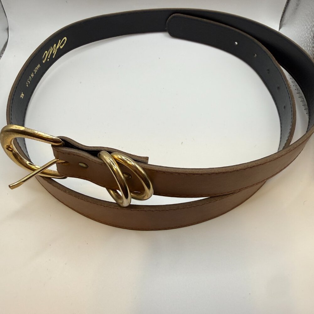 Vintage Women's Brown Leather Chic Belt XL