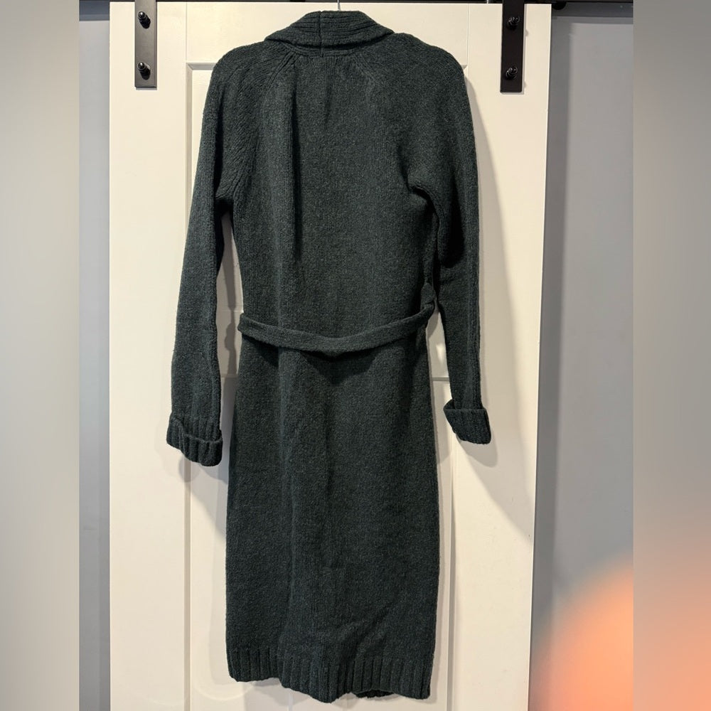 Jones New York Long Belted Wool Cardigan in Gray-Black Ladies Size Large