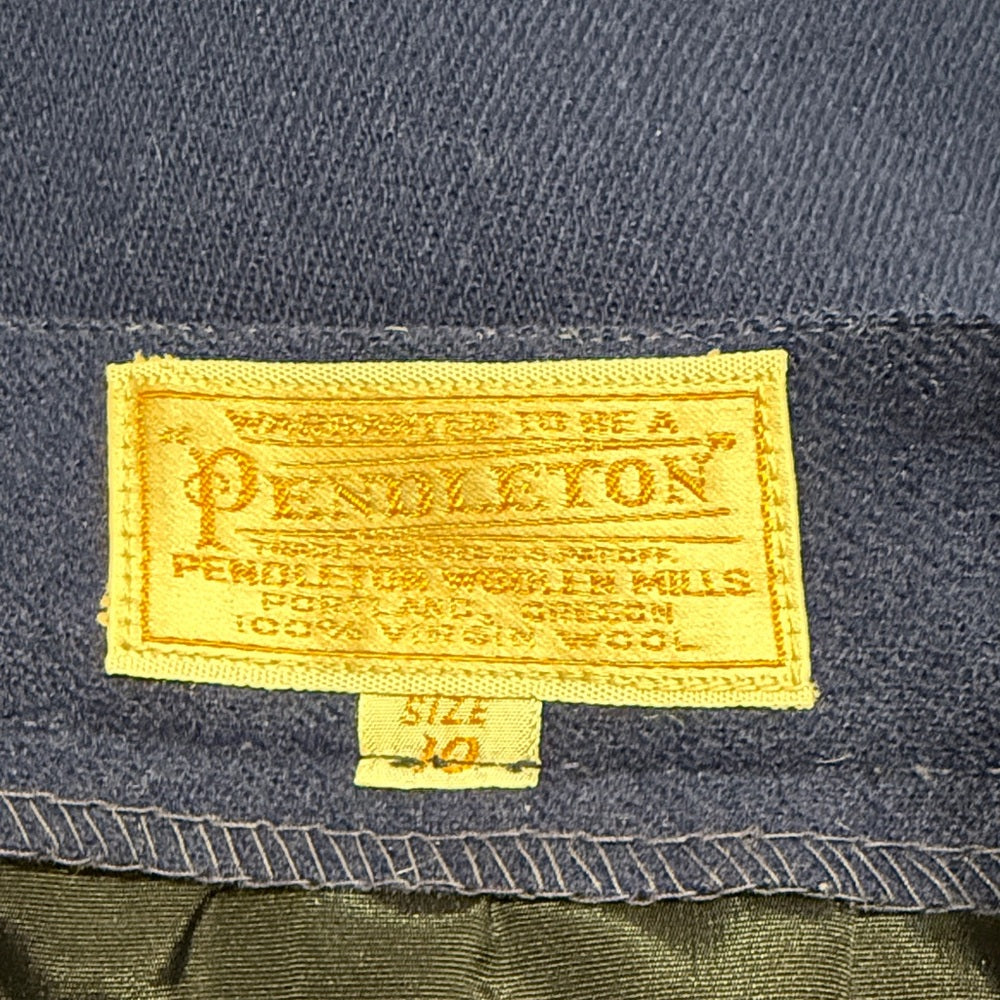 Vintage Pendleton Classic Navy Wool A-Line Skirt Ladies Size 10