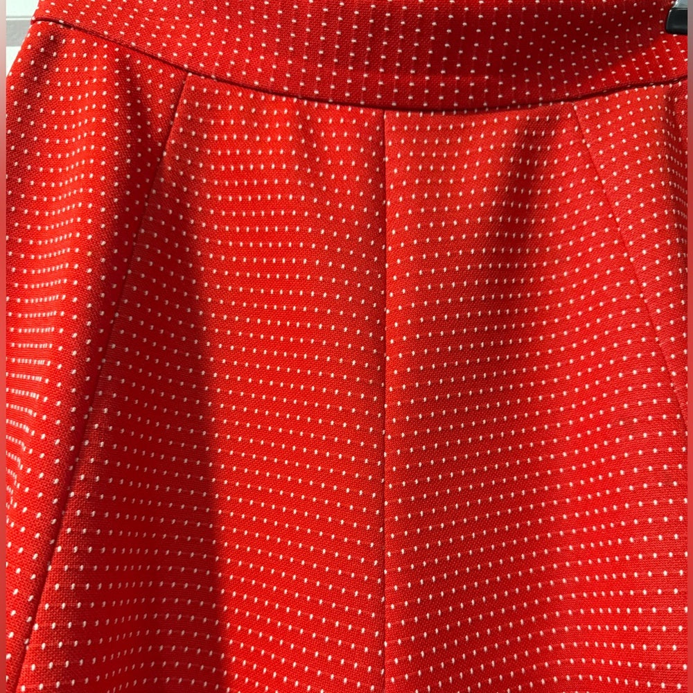Vintage Scarlet Red A-Line Polka Dot Polyester Skirt by Personal Ladies Size 8