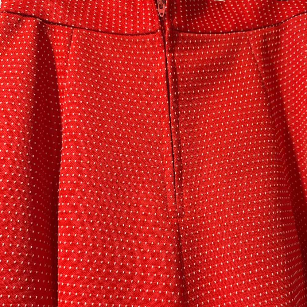 Vintage Scarlet Red A-Line Polka Dot Polyester Skirt by Personal Ladies Size 8