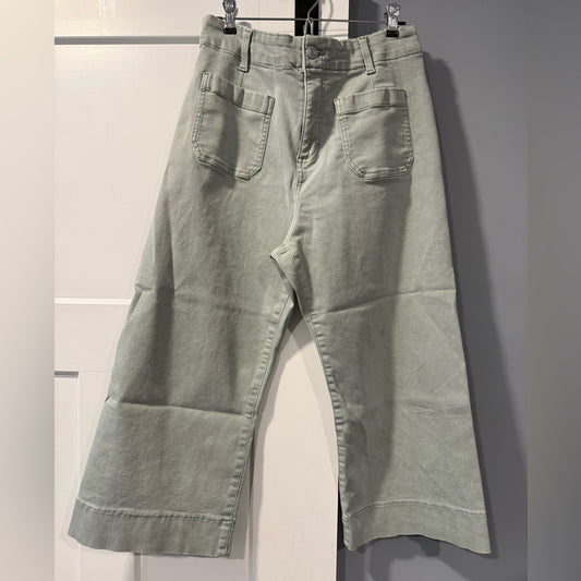 LC Lauren Conrad Sage Green Capri Stretch Trousers Ladies Sz 12 Petite