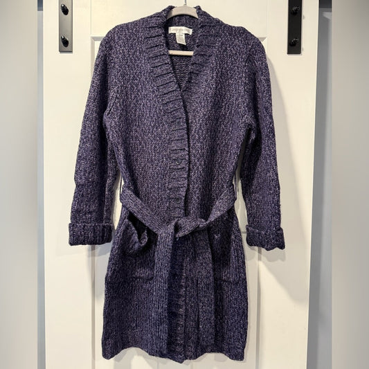 Jones New York Purple Knit Long Cardigan Sweater Ladies Size Large