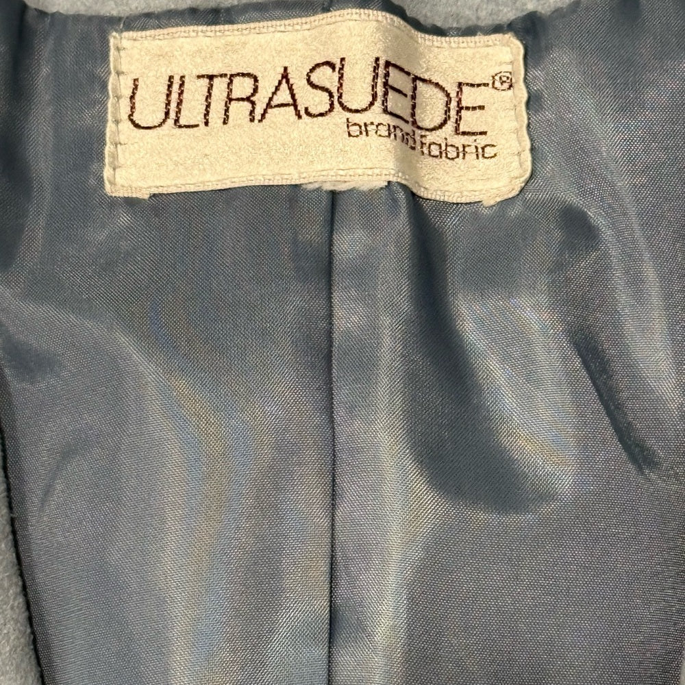 Vintage Ultrasuede Light Blue Jacket & Skirt Set Union Made Size 4