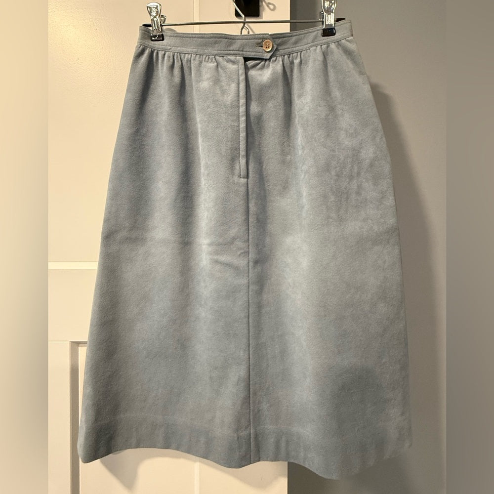 Vintage Ultrasuede Light Blue Jacket & Skirt Set Union Made Size 4