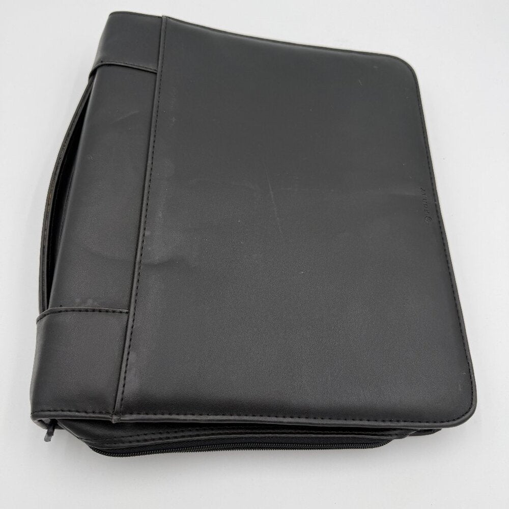 Vintage Black Leather Foray Portfolio