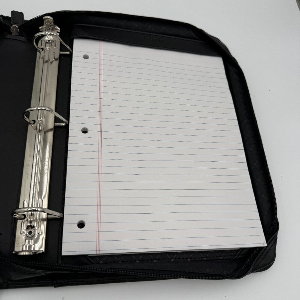 Vintage Black Leather Foray Portfolio