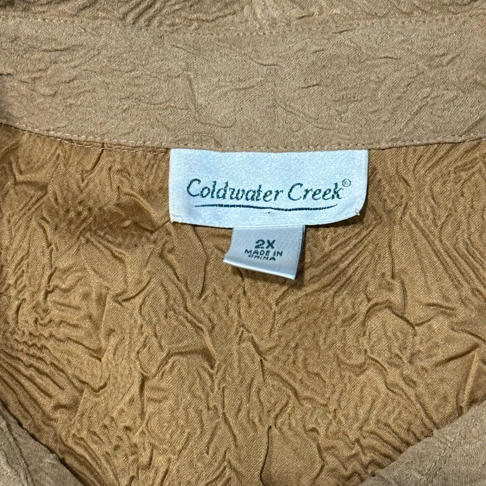 Coldwater Creek Textured Tan Long Shirt Women’s Size 2X