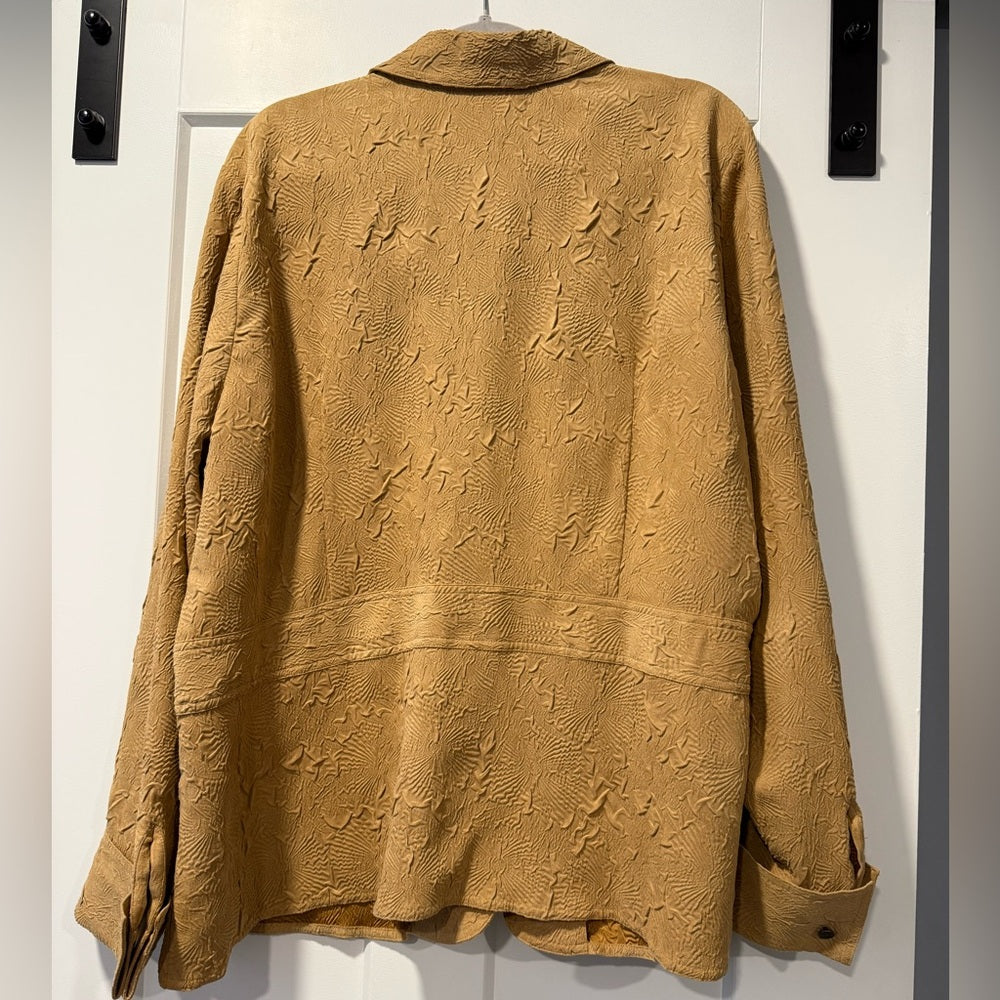 Coldwater Creek Textured Tan Long Shirt Women’s Size 2X