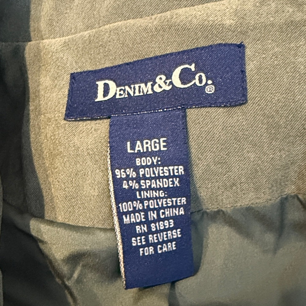 Denim & Co. Sueded Sage Green Blazer Ladies Size Large
