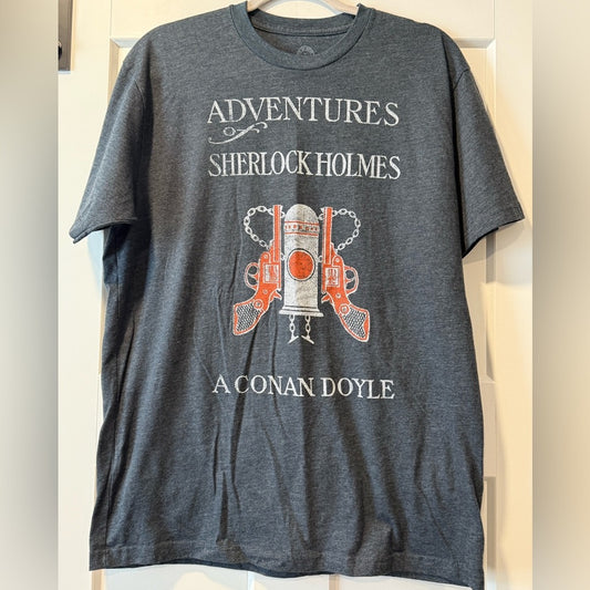 Vintage Out of Print Tees Sherlock Holmes Heather Gray T-Shirt Size Large