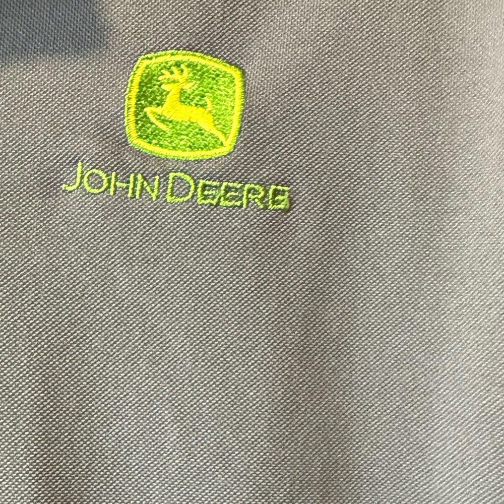 John Deere Charcoal Quick-Dry Polo Shirt Men’s Size Large