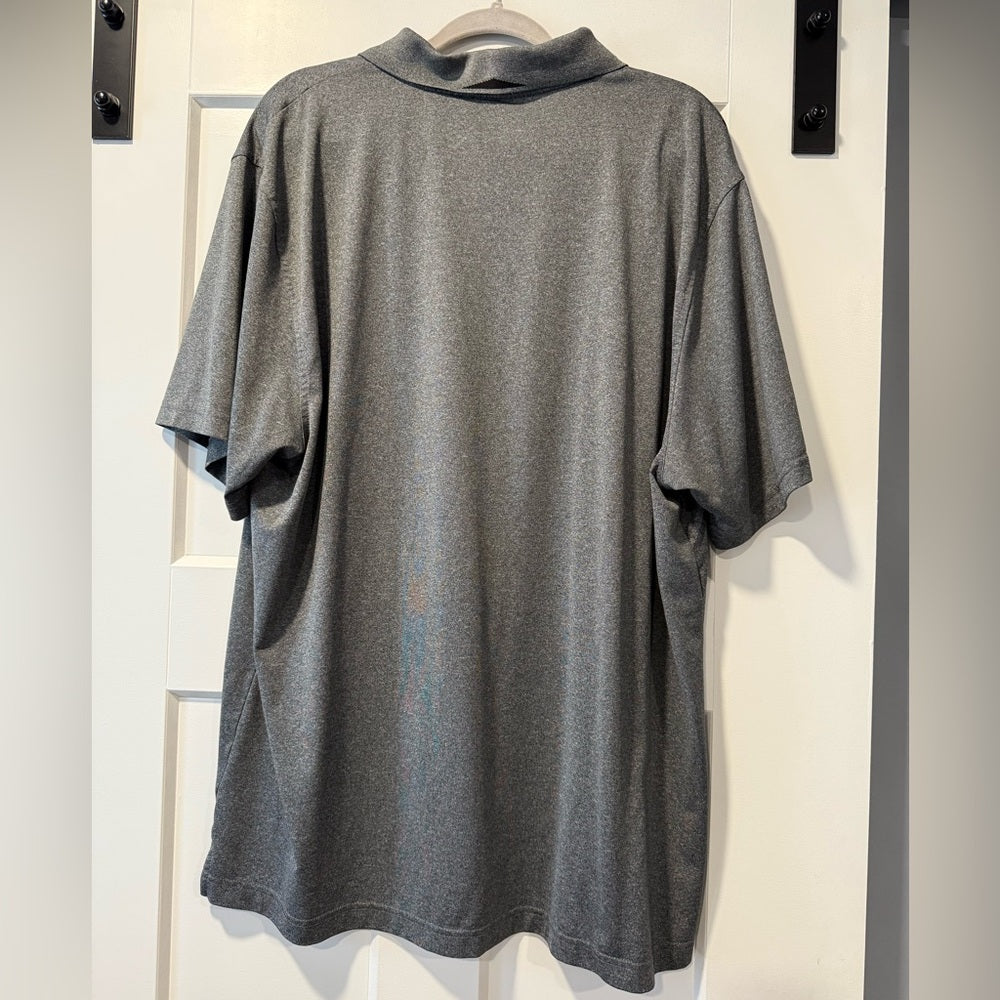 Greg Norman Collection Gray Play Dry Polo With Blue & Black Pattern Men’s XXL