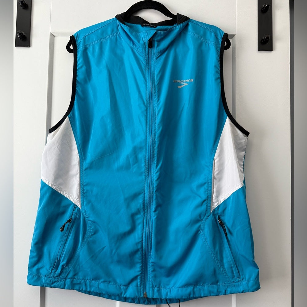 Retro Brooks Blue Windbreaker Vest Men’s Size XL