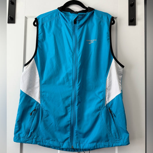 Retro Brooks Blue Windbreaker Vest Men’s Size XL