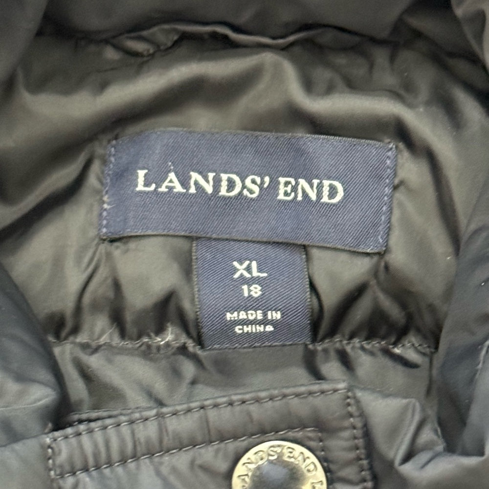 Lands' End Dark Navy Blue Quilted Vest Ladies Size XL (18)