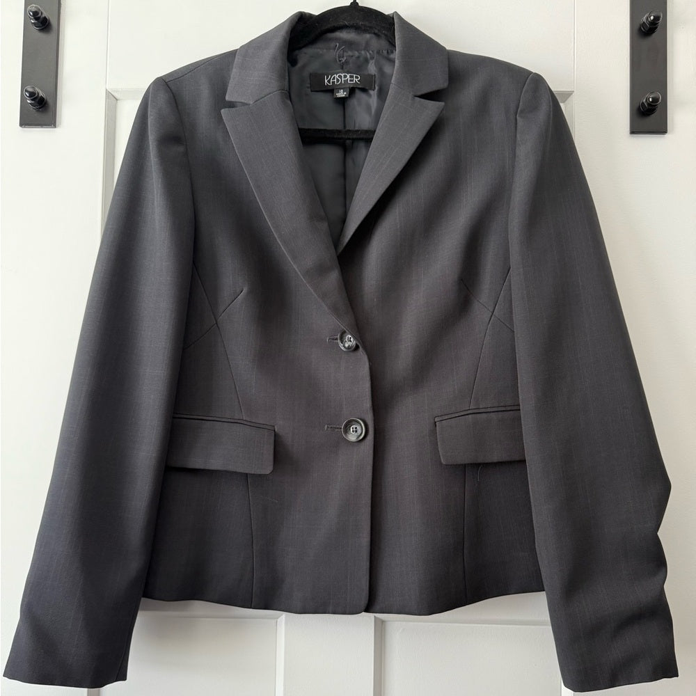 Vintage Kasper Charcoal Women's Blazer Size 10