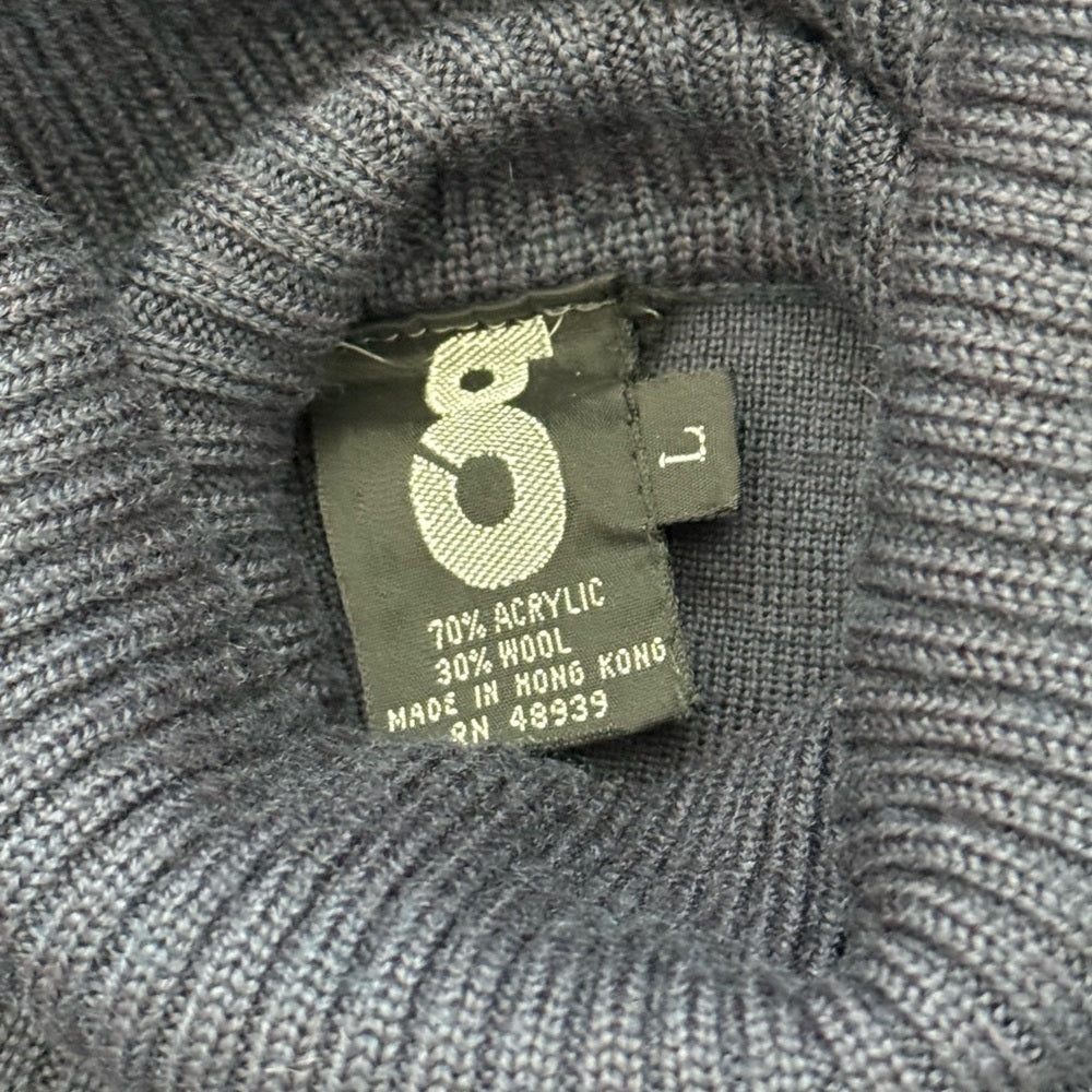 Vintage Wool-Blend Navy Turtleneck Sweater Ladies Size Large