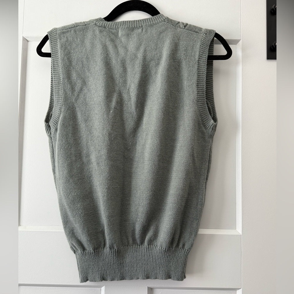 Vintage Alison Craig Gray Cable Knit Sweater Vest Ladies Size Small