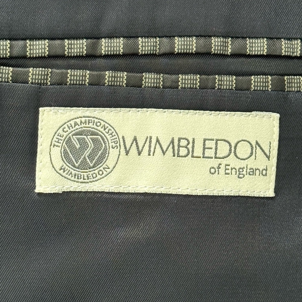 Wimbledon Classic Navy Wool-Blend Blazer With Gold Button Accents Size 50 R