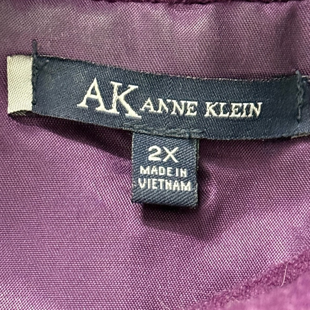 Gorgeous! Anne Klein Deep Purple Cape-Style Wool Coat Women’s Size 2X