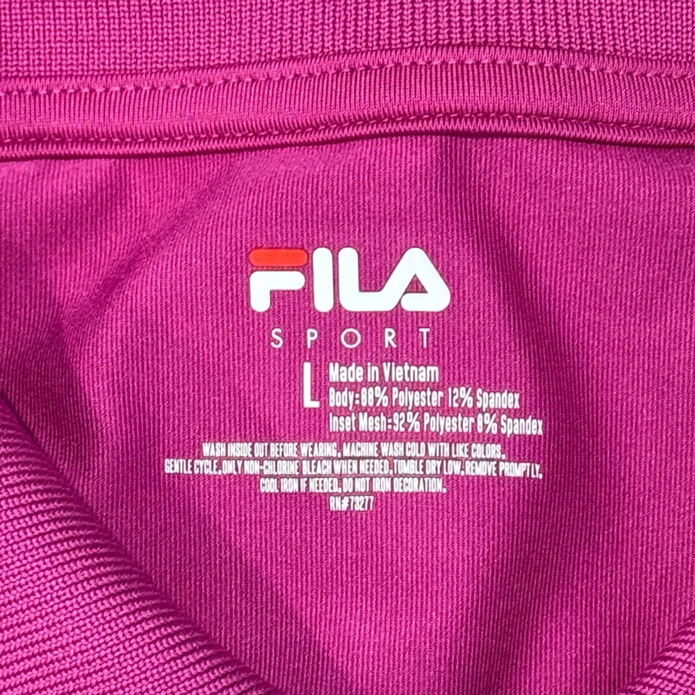 Fila Women's Dark Pink Short Sleeve Zip-Front Polo Size Large