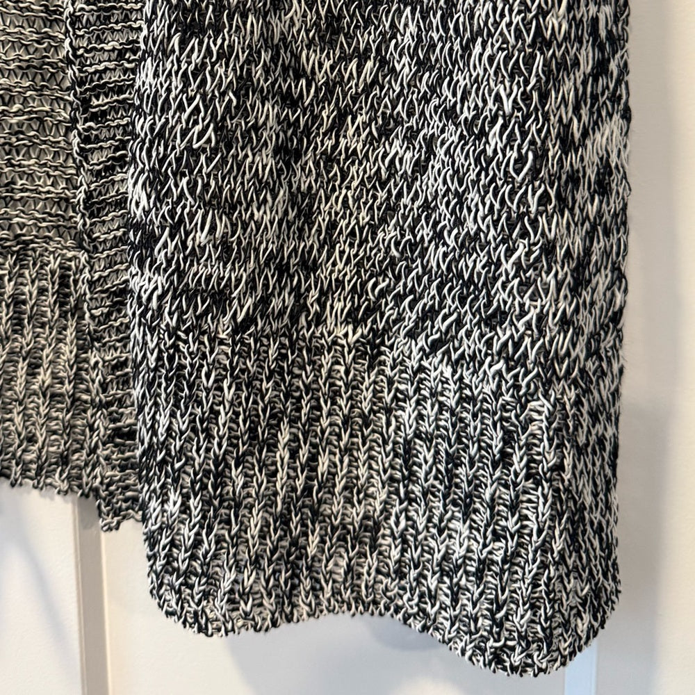 Eileen Fisher Black and White Marled Open Sleeveless Cardigan Ladies Size XS