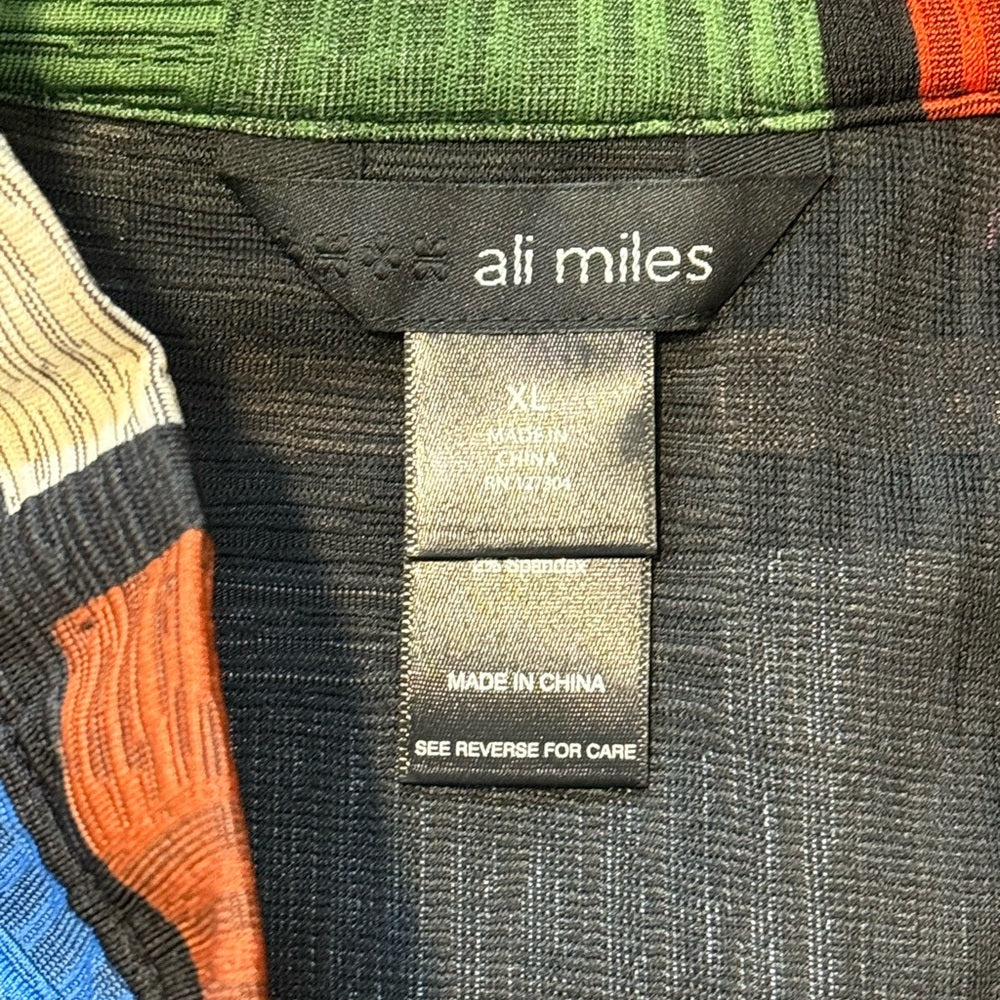 NWT Ali Miles Multicolor Geometric Flowy Long Top Ladies Size XL