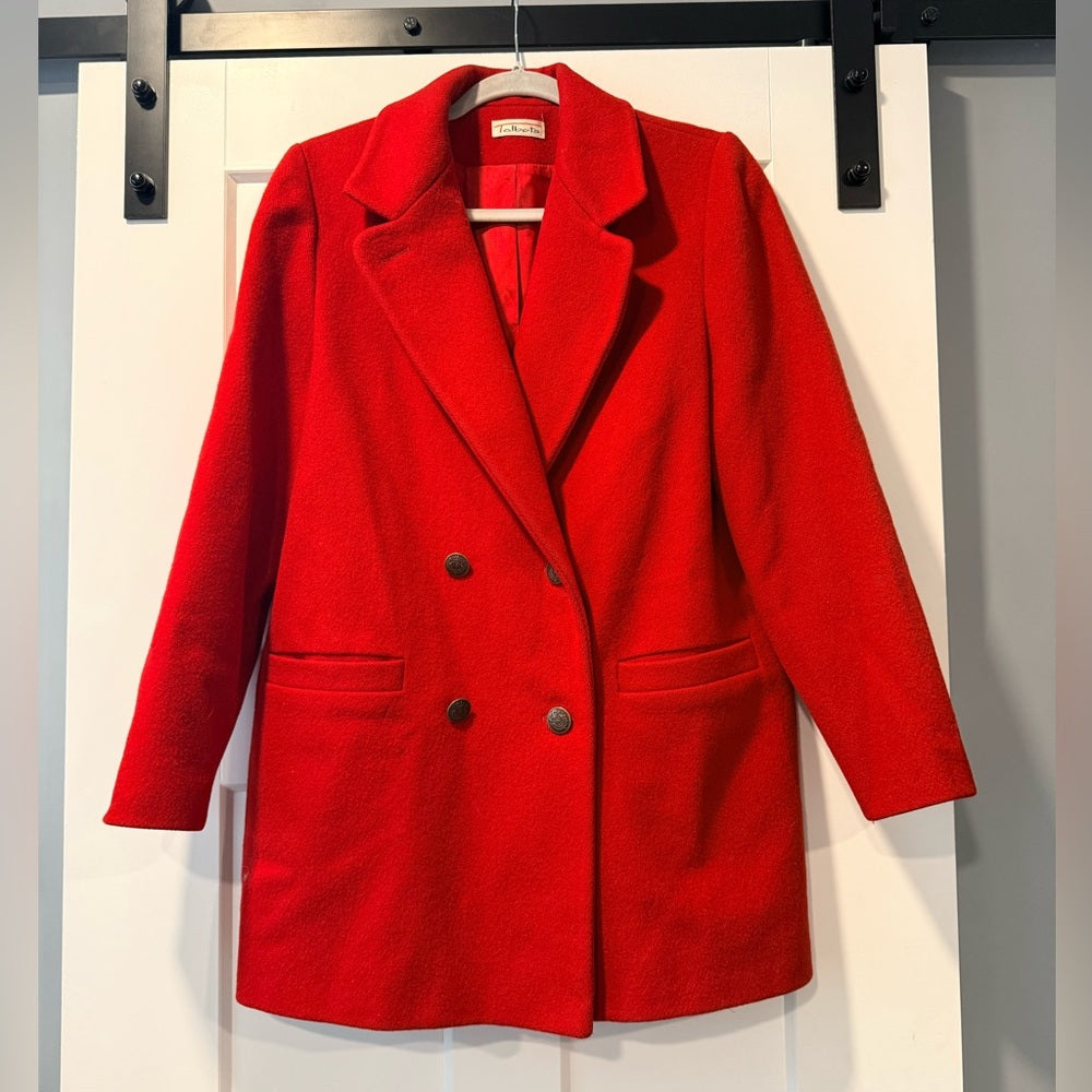 Vintage Talbots Vibrant Red Wool Blazer Jacket Ladies Size 8 - Union Made