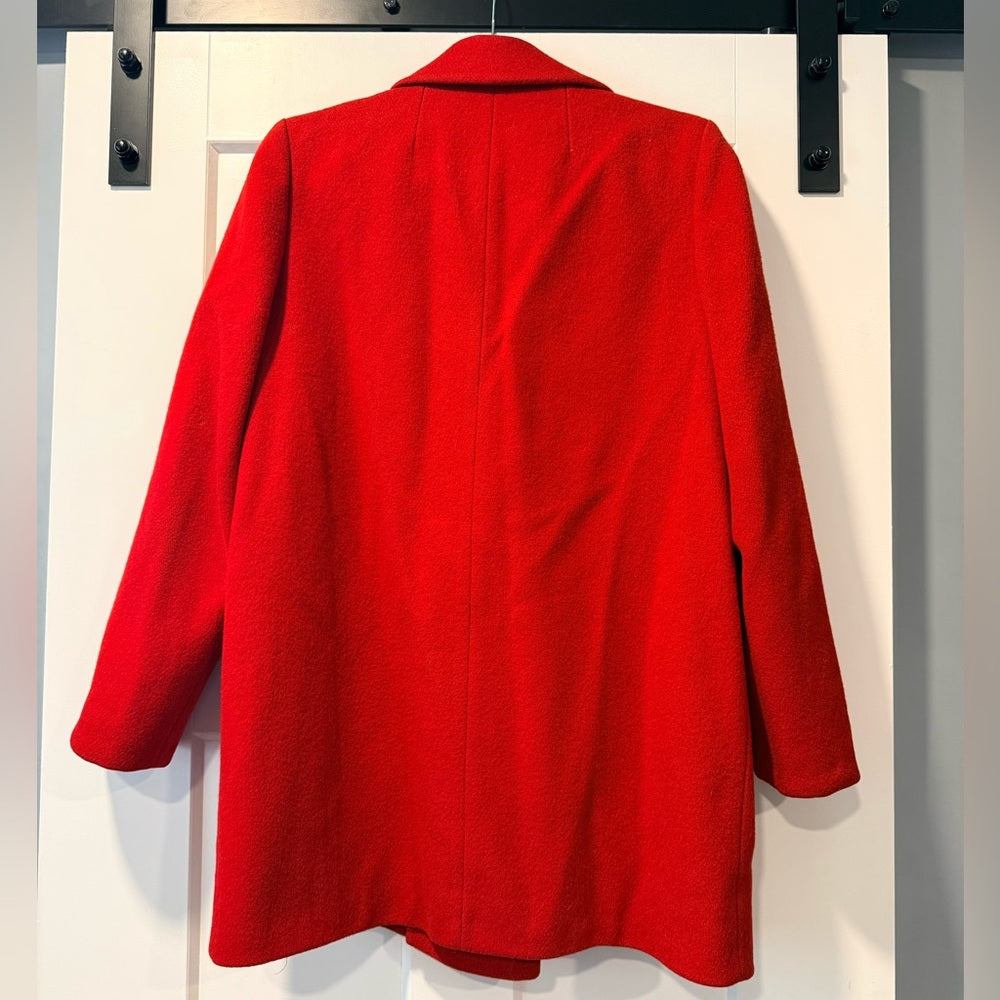 Vintage Talbots Vibrant Red Wool Blazer Jacket Ladies Size 8 - Union Made