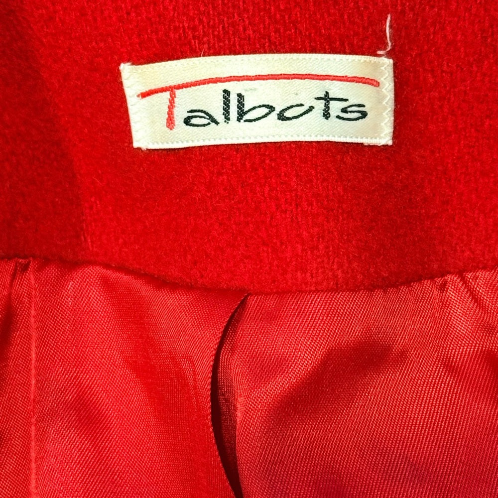 Vintage Talbots Vibrant Red Wool Blazer Jacket Ladies Size 8 - Union Made