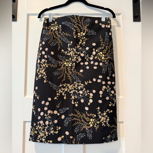 Philosophy Black Floral Stretch Pencil Skirt Ladies Size 2