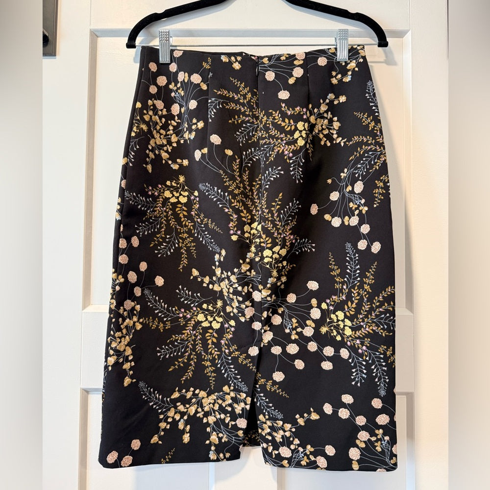 Philosophy Black Floral Stretch Pencil Skirt Ladies Size 2