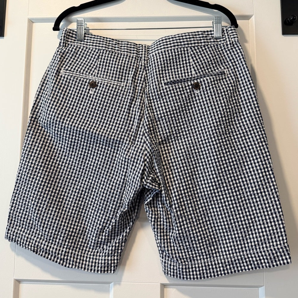 GAP Navy Blue and White Gingham Checkered Shorts Size 31