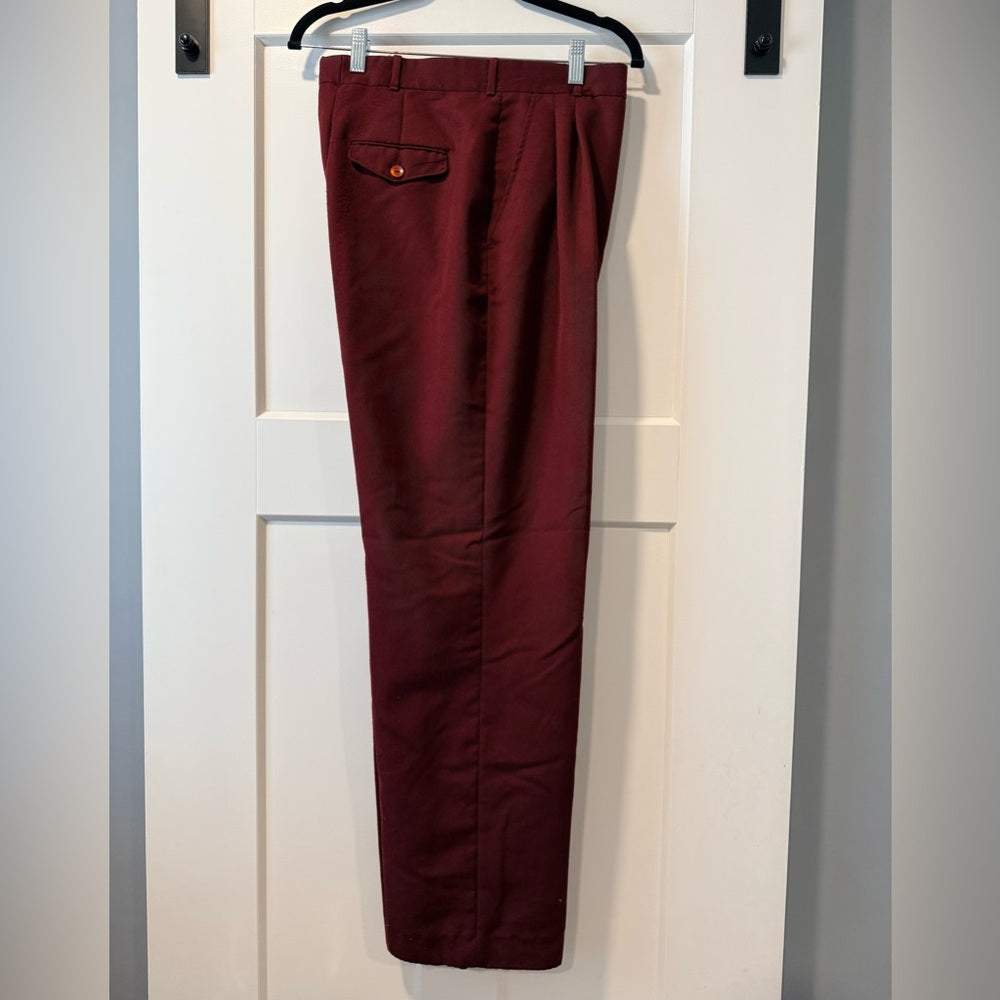 Vintage Ashley Brooke Burgundy Pleated Dress Trousers Ladies Size 10
