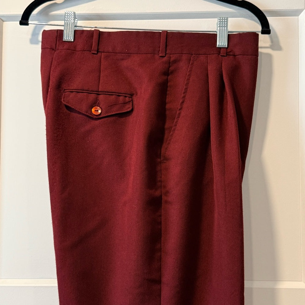 Vintage Ashley Brooke Burgundy Pleated Dress Trousers Ladies Size 10
