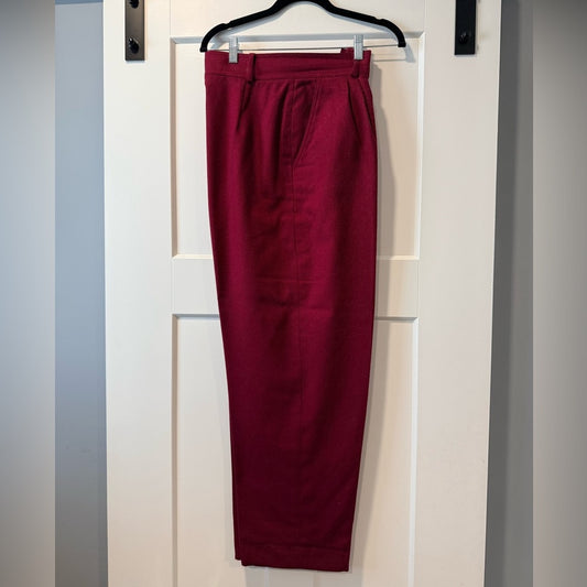 Vintage SK & Company Deep Rose Wool High Waisted Trousers Ladies Size 12