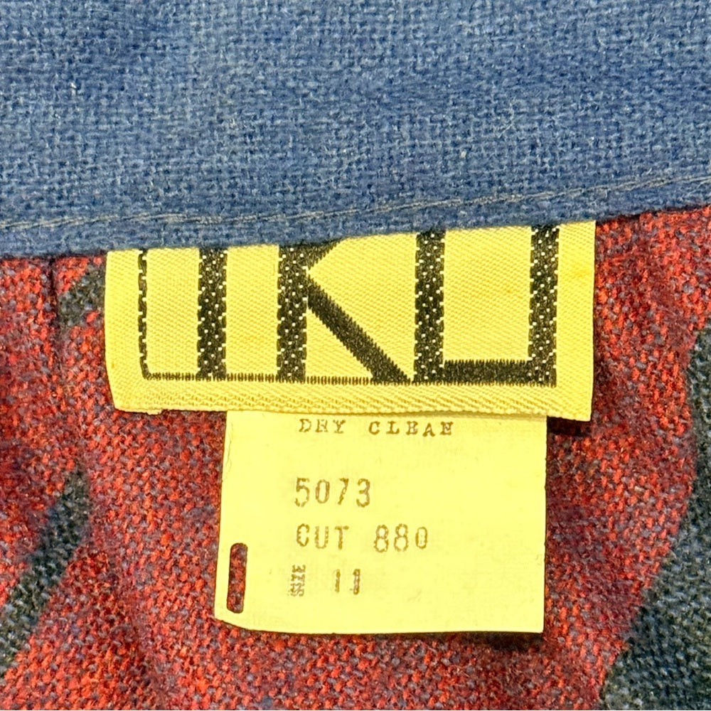 Vintage TKO Wool Blend Red, Blue, Purple Plaid Skirt Ladies Size 11