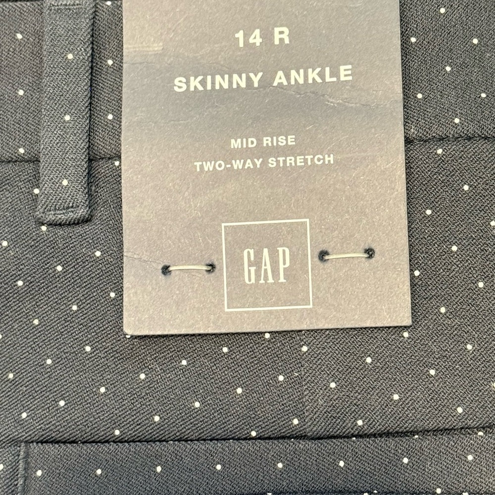 NWT GAP Navy Blue Stretch Capris With Polka Dots Ladies Size 14