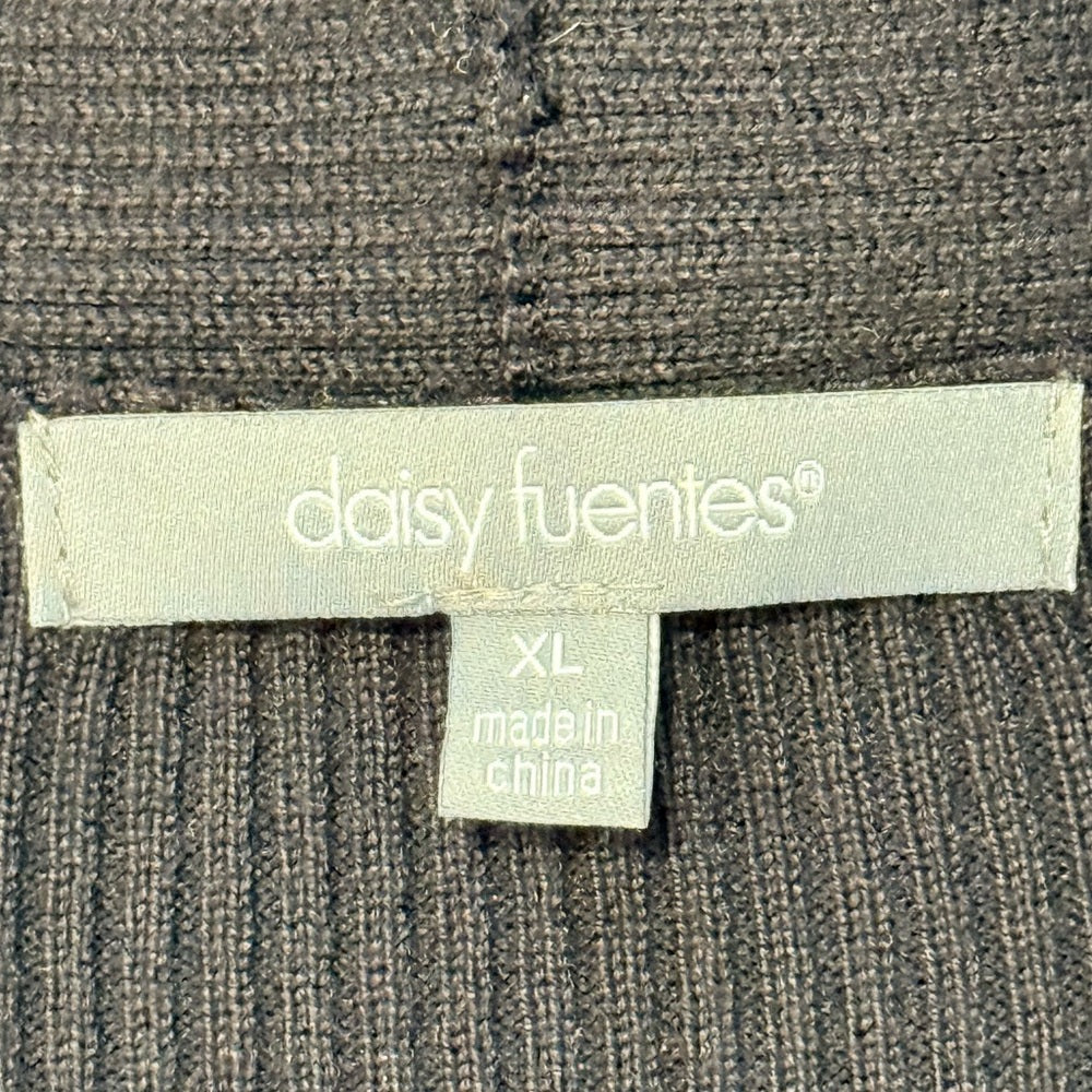 Daisy Fuentes Black Open Cardigan With Ruffle Bottom Ladies Size XL