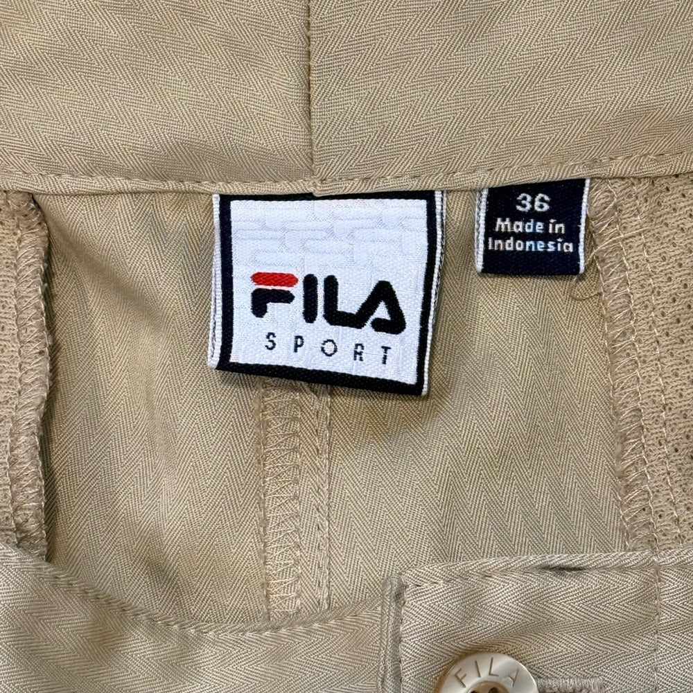 Fila Sport Tan Men's Flat Front Dry Fit Shorts Size 36