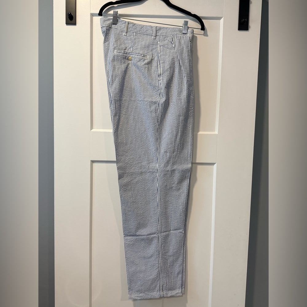 Polo by Ralph Lauren Blue and White Striped Seersucker Pants Men’s 36 x 32