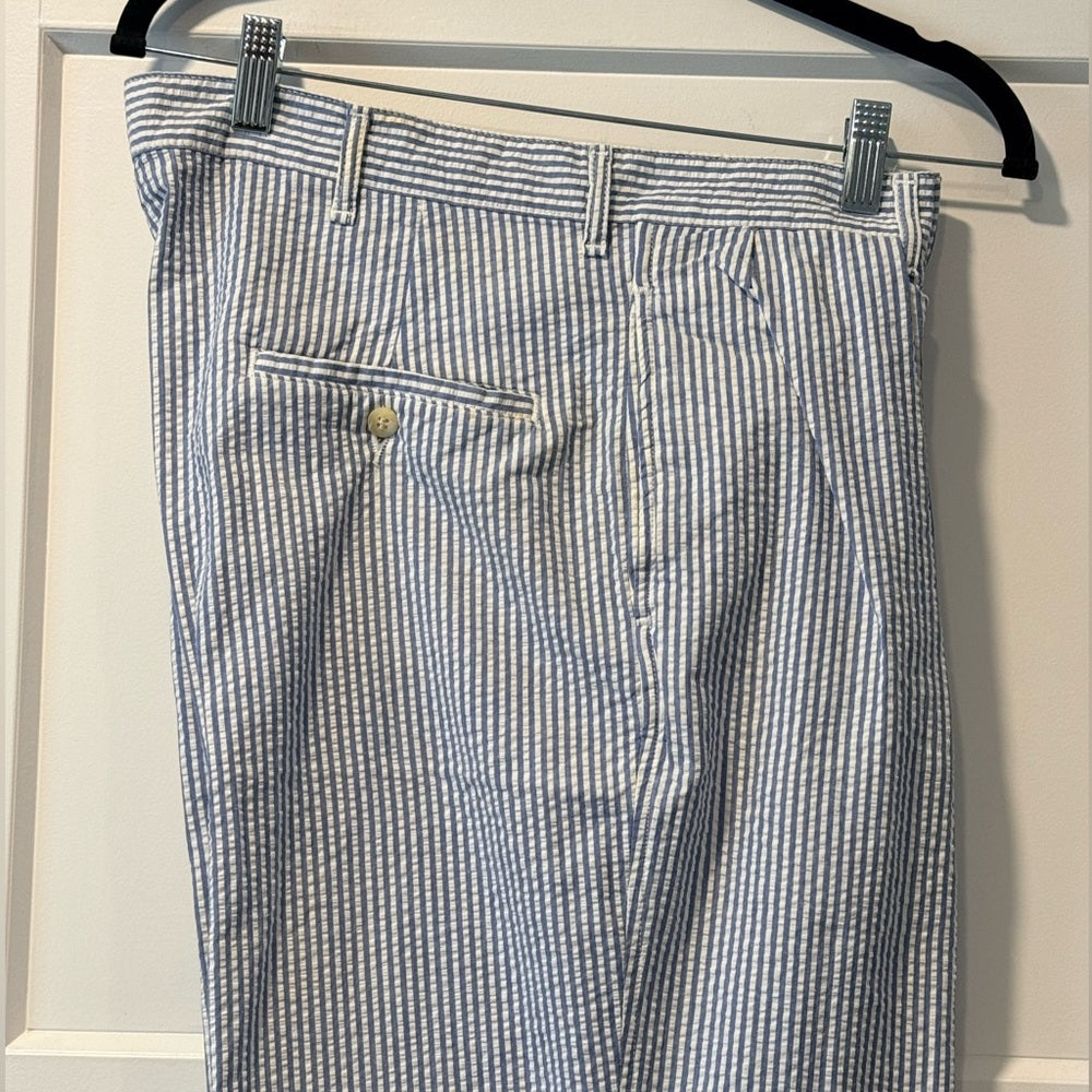 Polo by Ralph Lauren Blue and White Striped Seersucker Pants Men’s 36 x 32