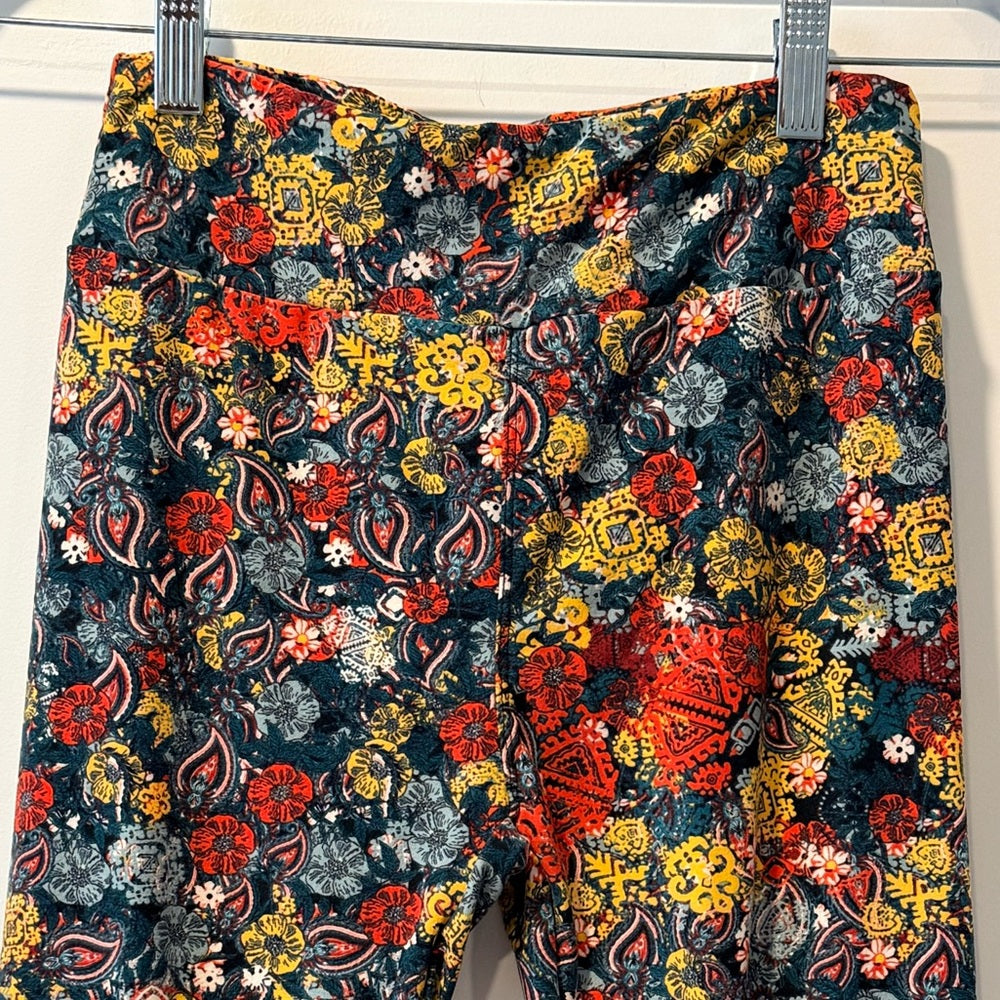 LuLaRoa Floral Print Leggings Regular Size One Size Futs All