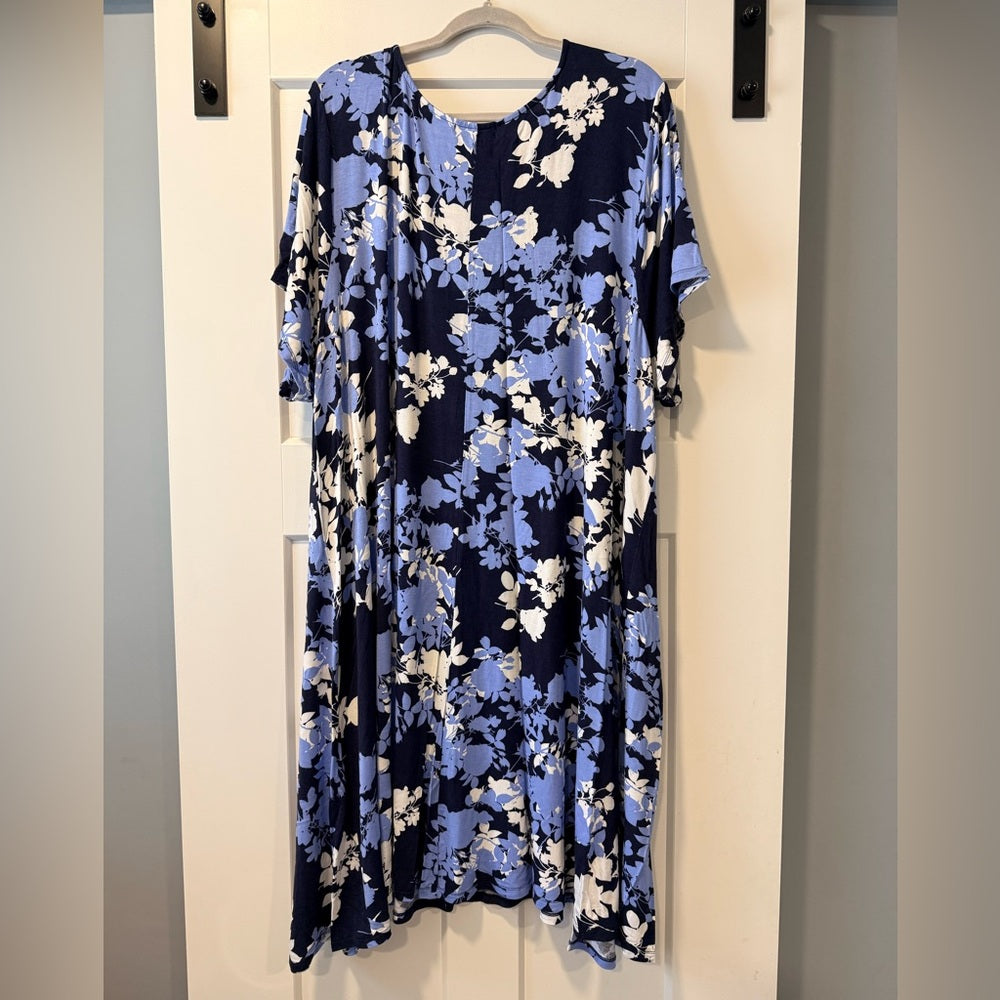 NWOT Jessica London Floral Blue and White Dress Plus Size Women’s Size 34W
