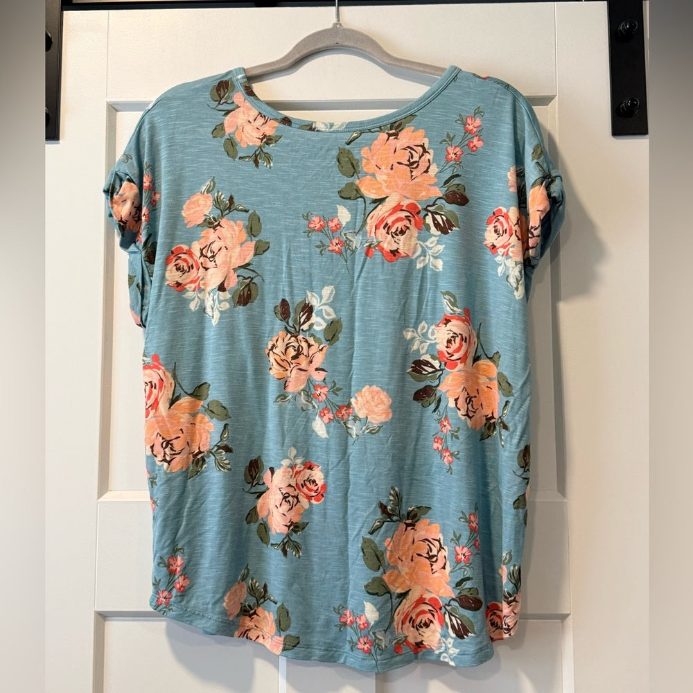 Maurices 24/7 Floral Print Tee Ladies Size Large