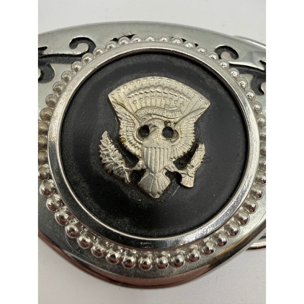 Vintage Silver President of the United States Seal Belt Buckle