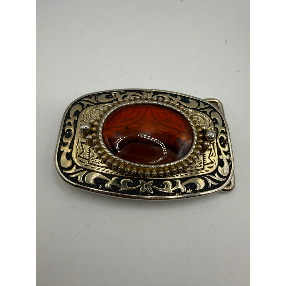 Vintage Bronze Gem Stone Belt Buckle
